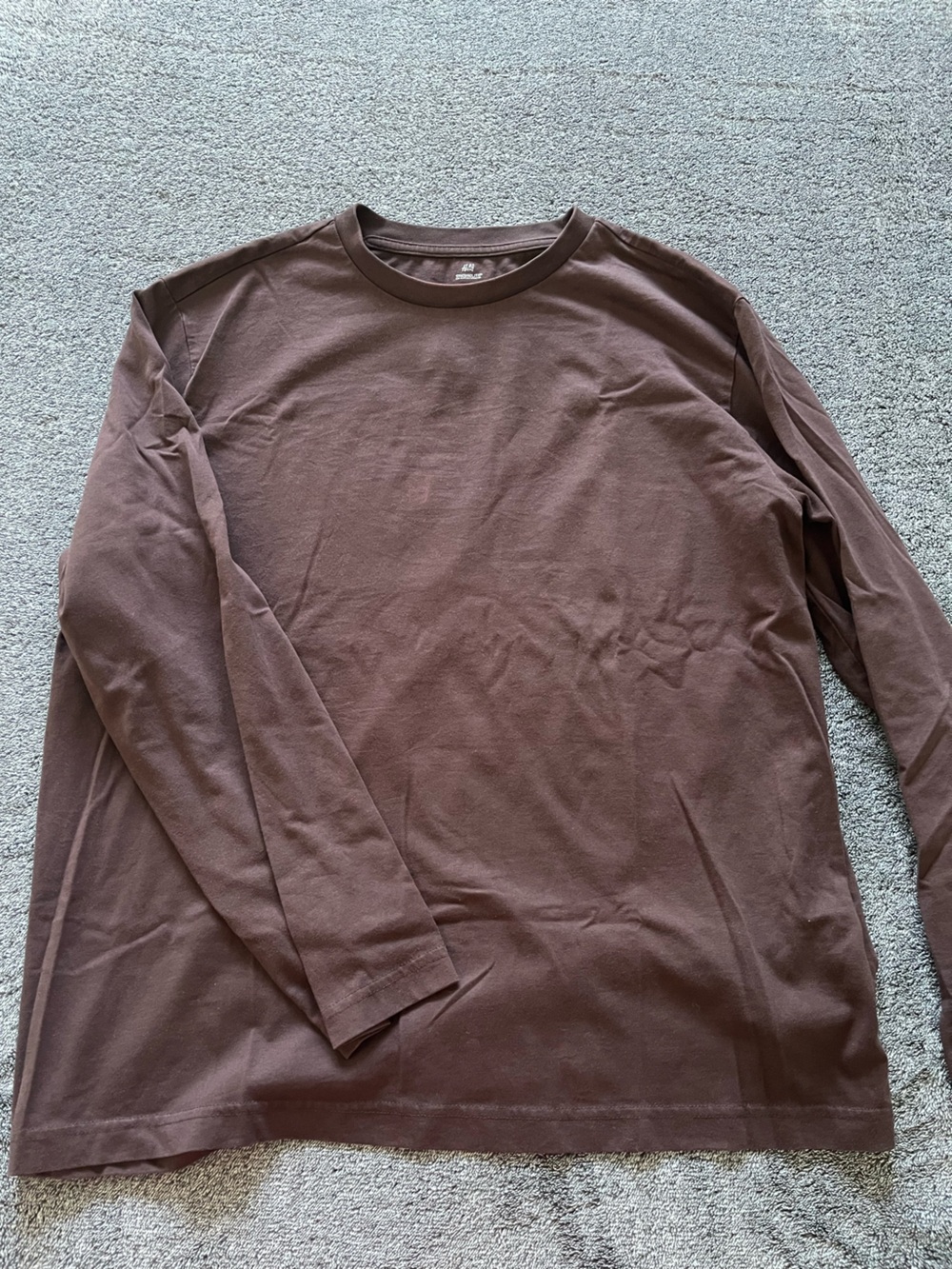 H&M Men's Long-Sleeve Crewneck Shirt - Brown